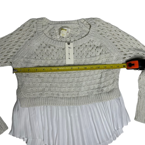 FINAL Last Chance NWT Anthropologie Maeve Layered Pleated Sweater Ivory xs - Picture 9 of 15